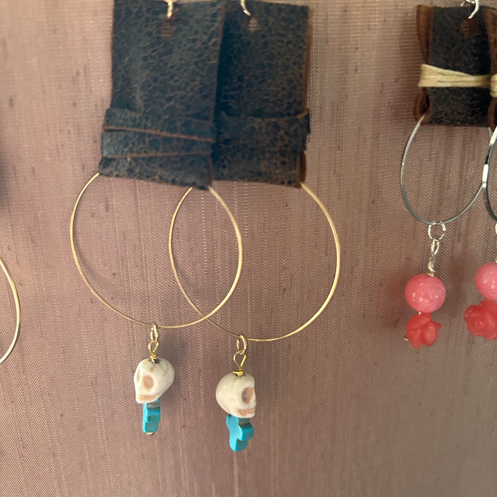 Gold Skull Hoop Earrings